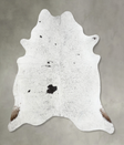 Salt and Pepper Black XX-Large Brazilian Cowhide Rug 8'0"H x 7'6"W #B12491 by Hudson Hides