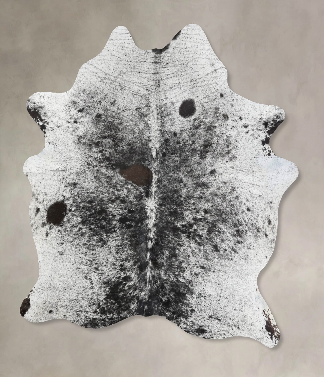 Salt and Pepper Black X-Large Brazilian Cowhide Rug 7'7"H x 6'6"W #B12