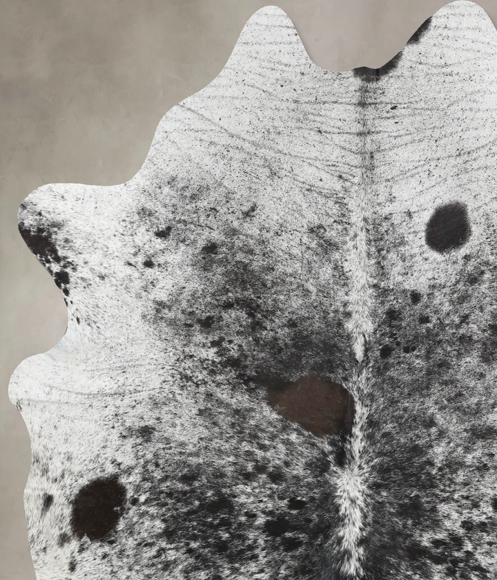 Salt and Pepper Black X-Large Brazilian Cowhide Rug 7'7"H x 6'6"W #B12492 by Hudson Hides