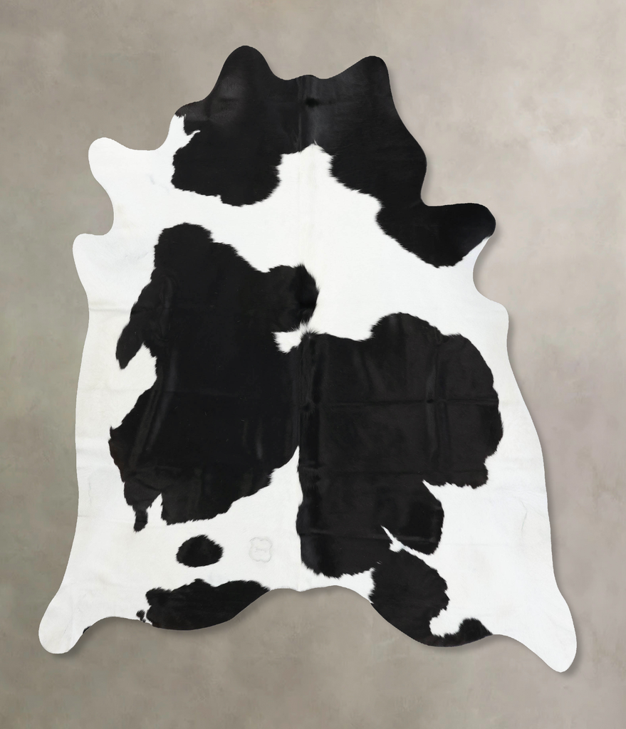 Black and White XX-Large Brazilian Cowhide Rug 7'7"H x 7'1"W #B12495 by Hudson Hides