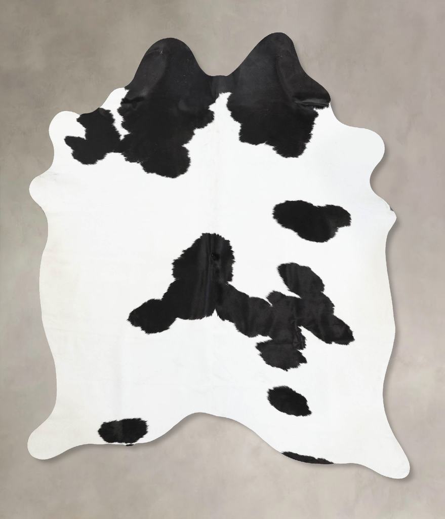 Black and White X-Large Brazilian Cowhide Rug 7'10"H x 5'11"W #B12497 by Hudson Hides