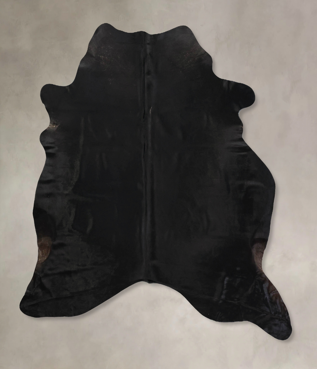 Solid Black X-Large Brazilian Cowhide Rug 7'7"H x 6'3"W #B12520 by Hud