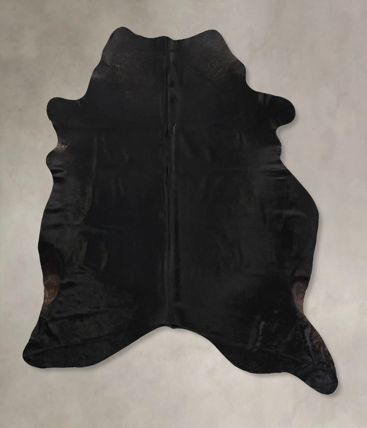 Solid Black X-Large Brazilian Cowhide Rug 7'7"H x 6'3"W #B12520 by Hudson Hides
