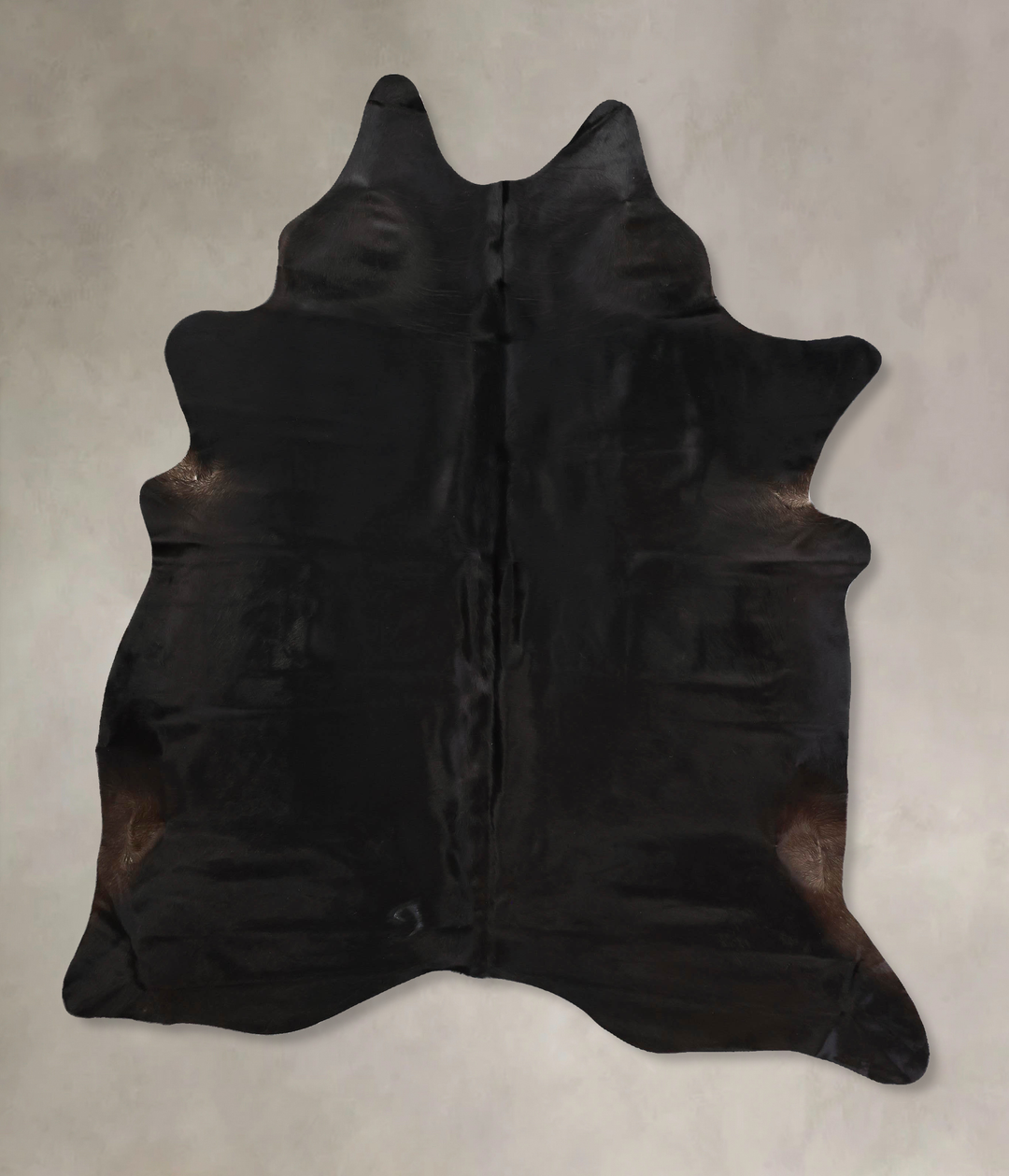 Solid Black X-Large Brazilian Cowhide Rug 7'9"H x 6'2"W #B12522 by Hud