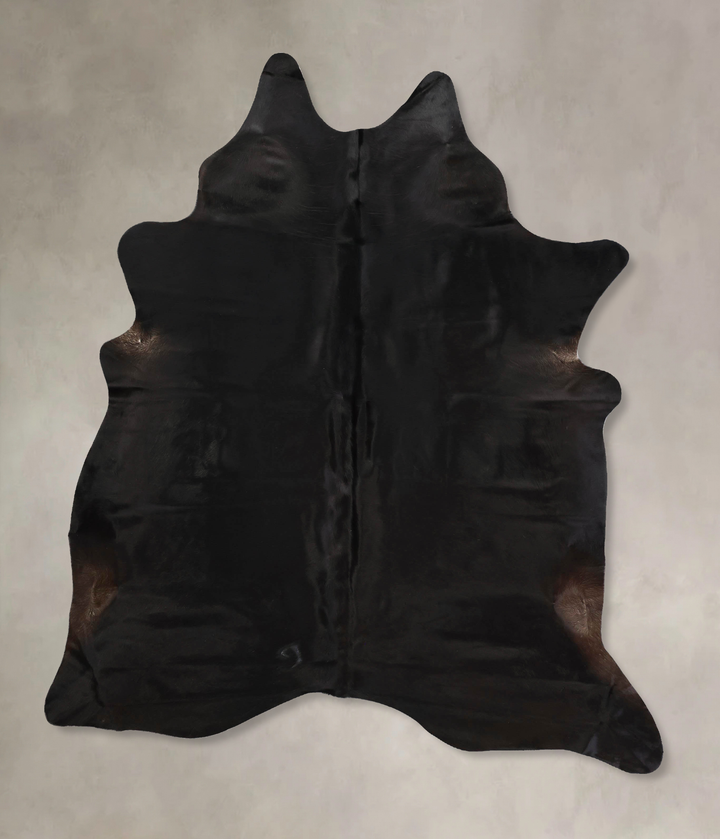 Solid Black X-Large Brazilian Cowhide Rug 7'9"H x 6'2"W #B12522 by Hudson Hides