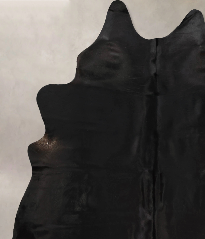 Solid Black X-Large Brazilian Cowhide Rug 7'9"H x 6'2"W #B12522 by Hudson Hides