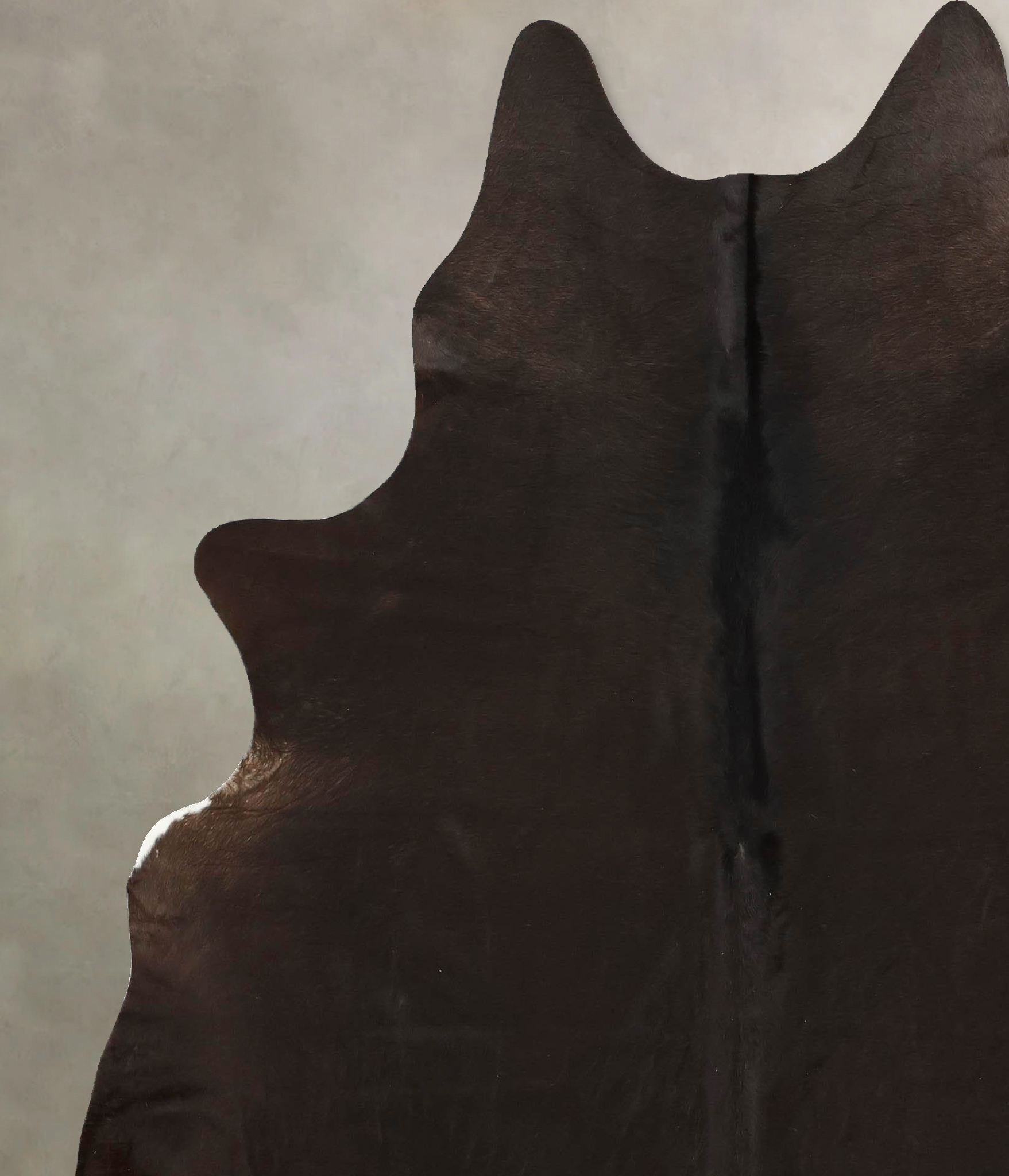 Solid Black Cowhide Rug #B12523
