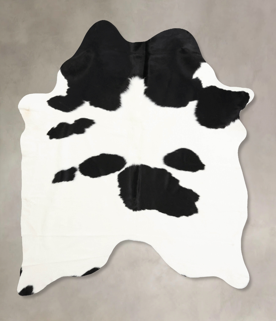 Black and White X-Large Brazilian Cowhide Rug 7'9"H x 5'10"W #B12524 by Hudson Hides