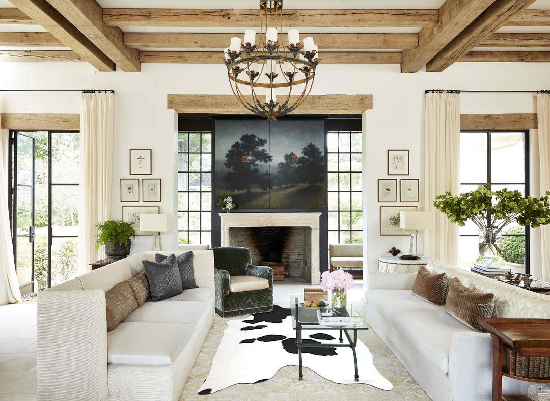 Black and White X-Large Brazilian Cowhide Rug 7'9"H x 5'10"W #B12524 b