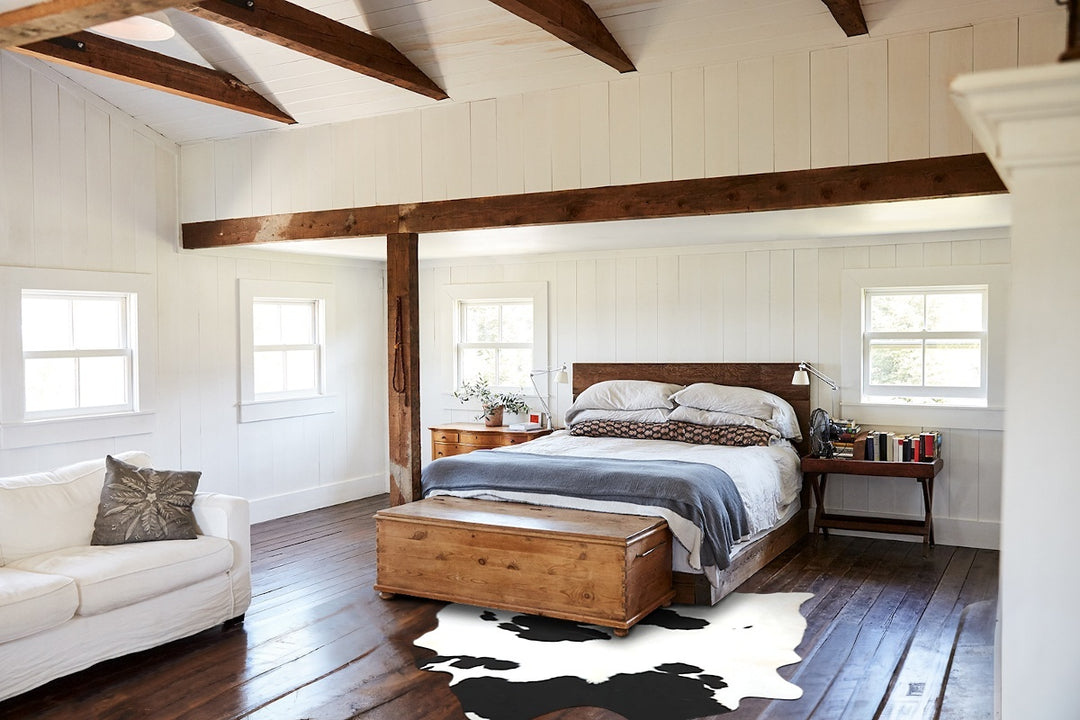 Black and White XX-Large Brazilian Cowhide Rug 8'2"H x 6'8"W #B12528 b
