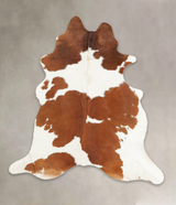 Brown and White X-Large Brazilian Cowhide Rug 7'3"H x 6'7"W #B1253 by Hudson Hides
