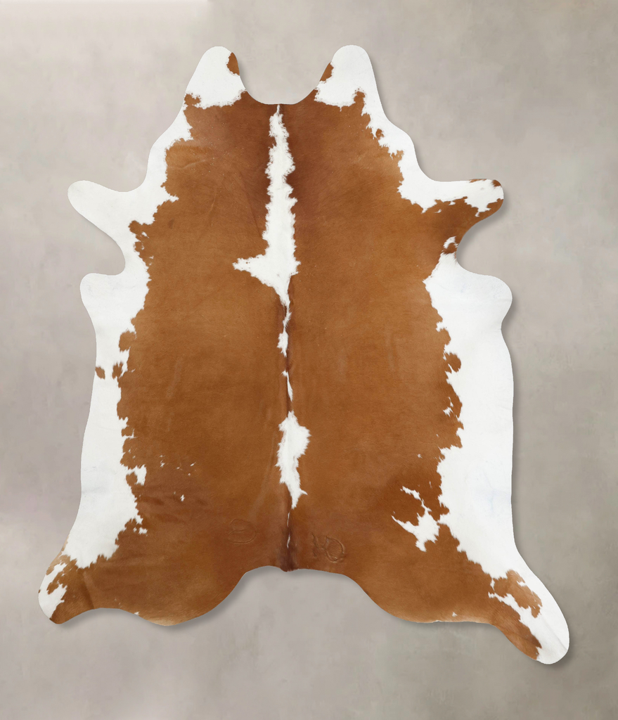 Brown and White XX-Large Brazilian Cowhide Rug 8'7"H x 7'4"W #B12535 by Hudson Hides