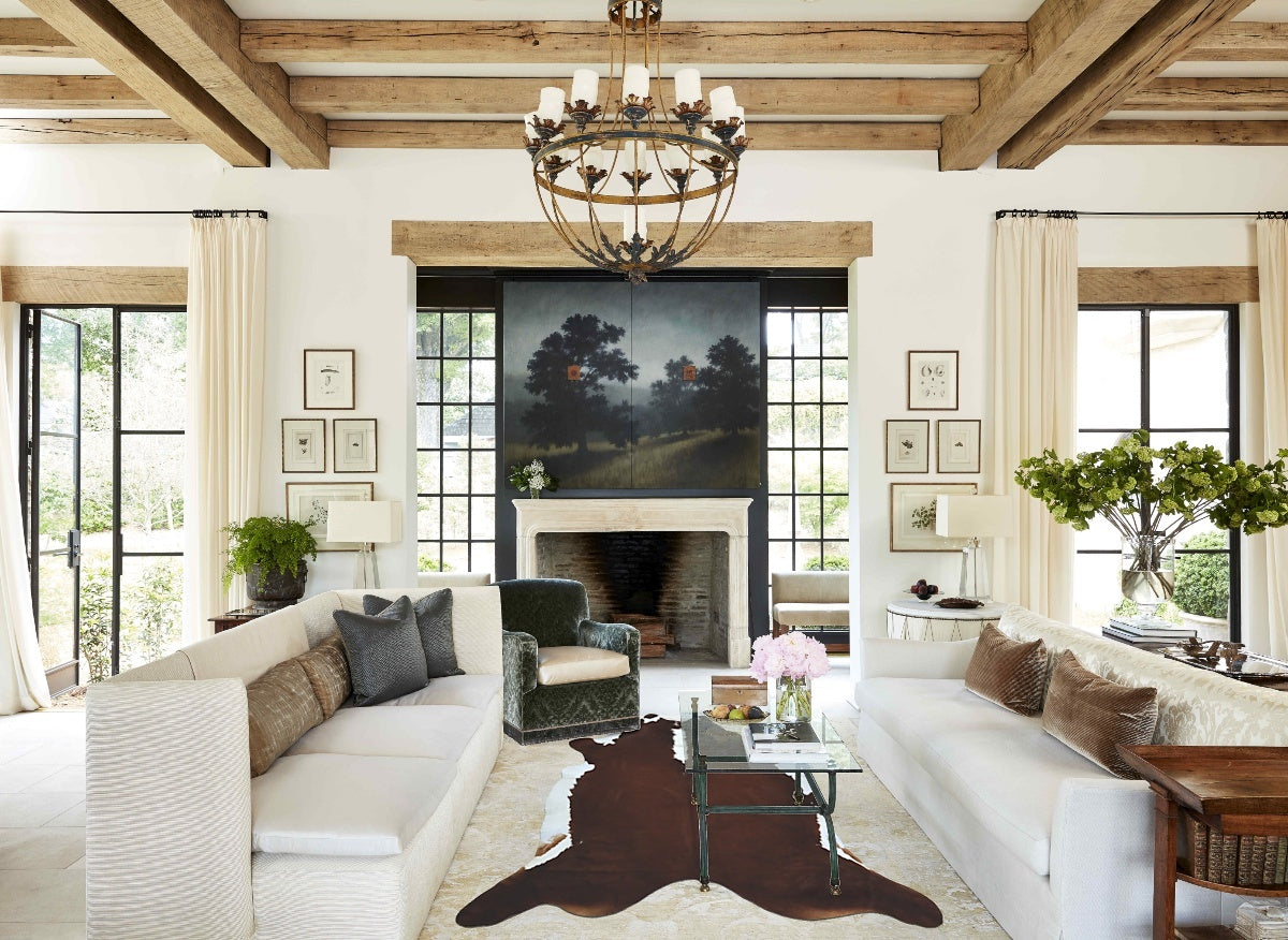 Hereford XX-Large Brazilian Cowhide Rug 8'6"H x 8'2"W #B12539 by Hudson Hides