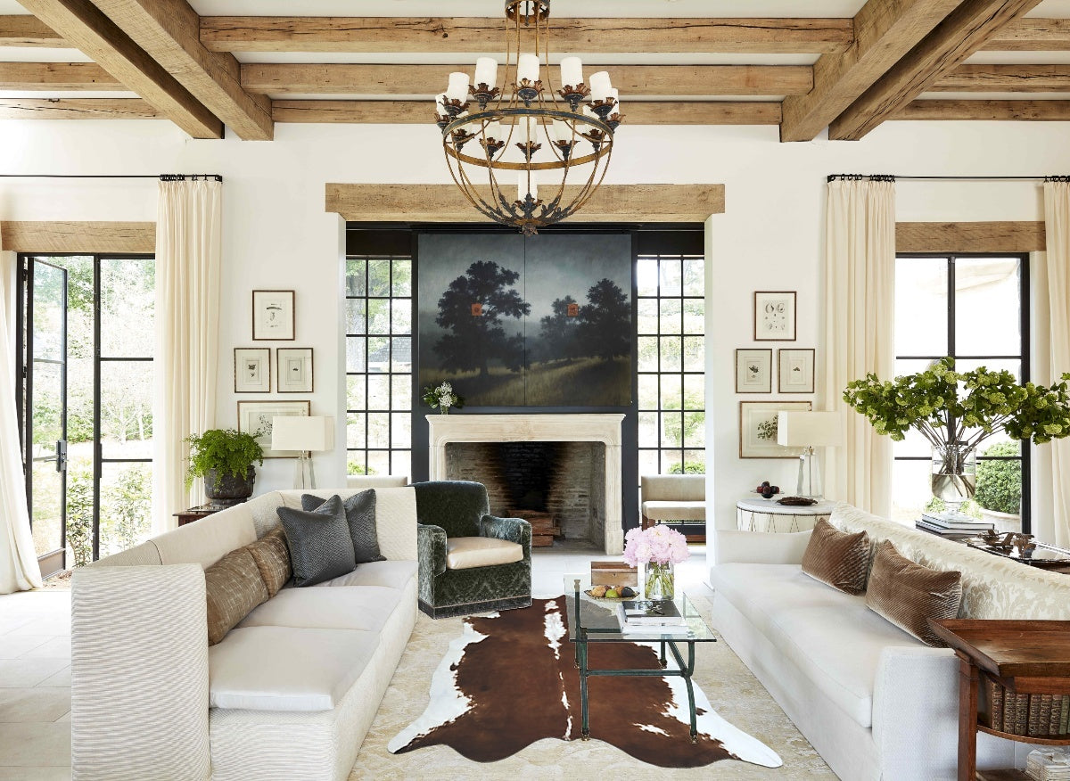 Hereford XX-Large Brazilian Cowhide Rug 7'3"H x 7'4"W #B12543 by Hudson Hides