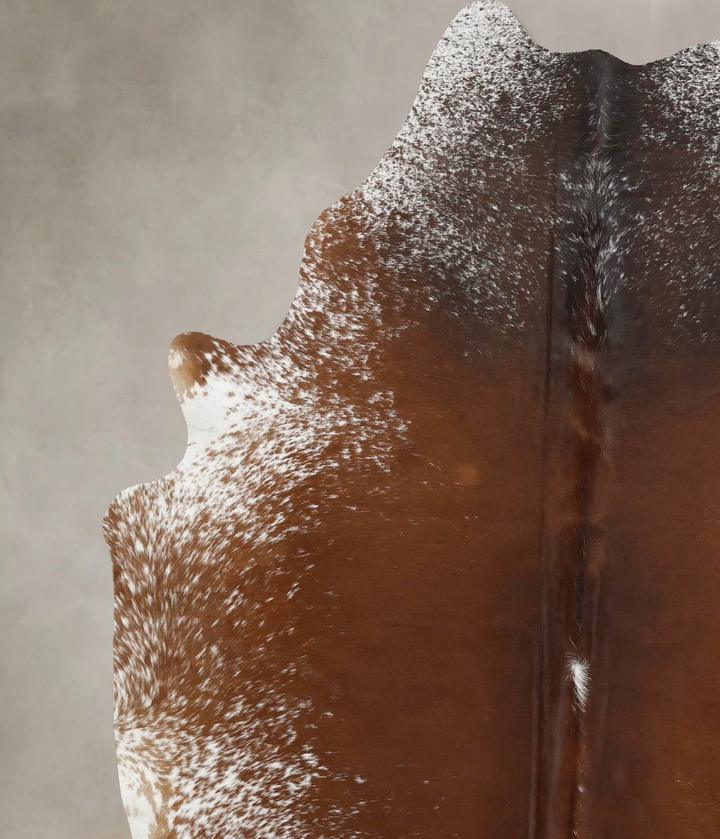 Salt and Pepper Brown X-Large Brazilian Cowhide Rug 7'3"H x 6'6"W #B12545 by Hudson Hides