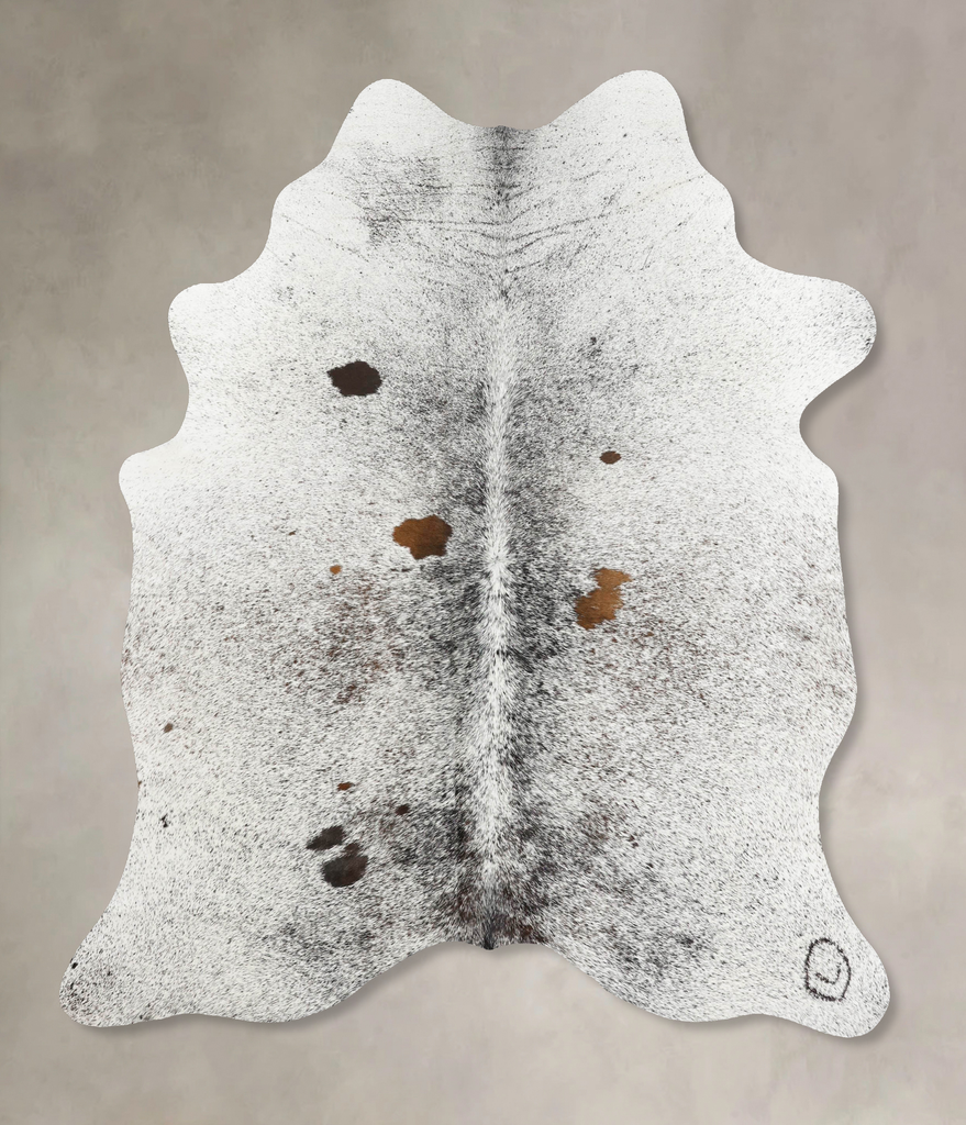 Salt and Pepper Black X-Large Brazilian Cowhide Rug 7'4"H x 5'7"W #B12550 by Hudson Hides