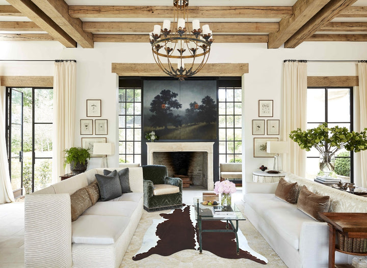 Hereford XX-Large Brazilian Cowhide Rug 8'5"H x 7'2"W #B12556 by Hudson Hides