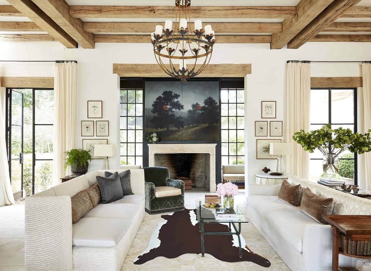 Hereford XX-Large Brazilian Cowhide Rug 8'4"H x 7'3"W #B12557 by Hudson Hides