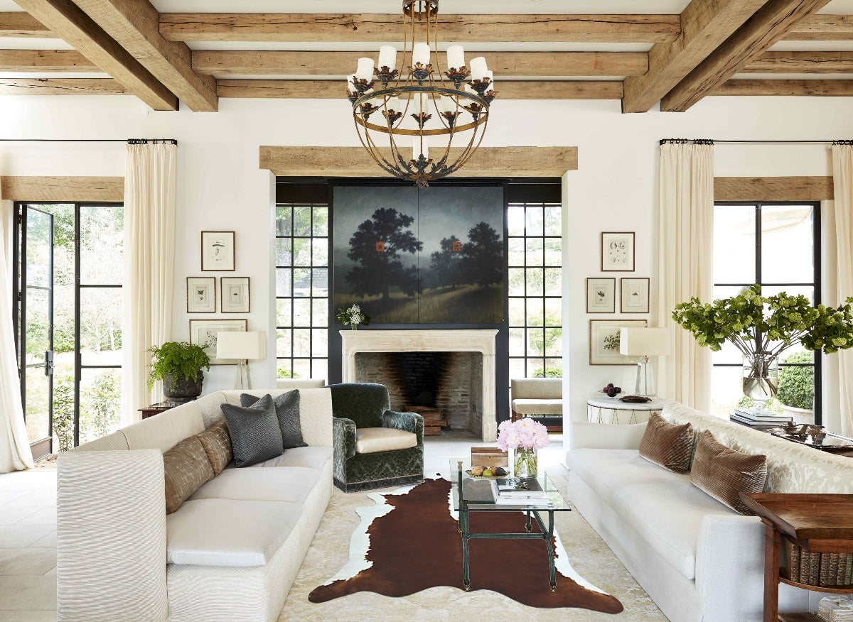 Hereford XX-Large Brazilian Cowhide Rug 8'7"H x 7'1"W #B12559 by Hudson Hides