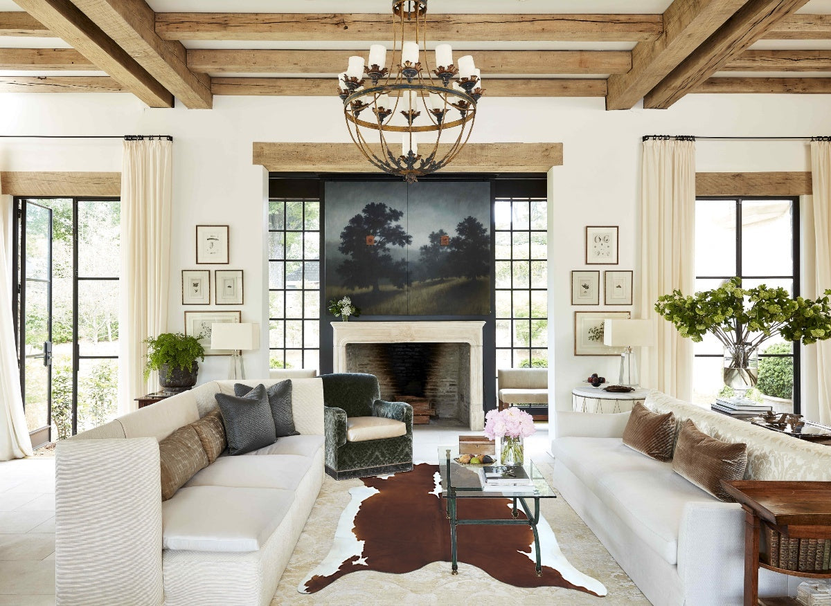 Hereford XX-Large Brazilian Cowhide Rug 7'9"H x 7'2"W #B12570 by Hudson Hides