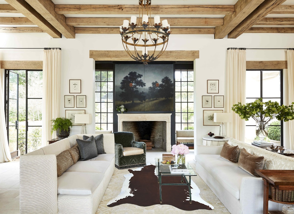 Hereford XX-Large Brazilian Cowhide Rug 7'10"H x 6'9"W #B12573 by Hudson Hides