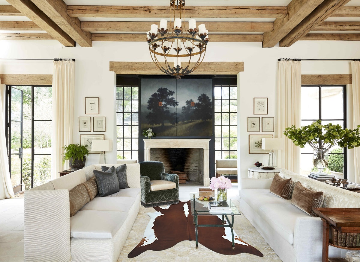 Hereford XX-Large Brazilian Cowhide Rug 8'1"H x 7'10"W #B12576 by Hudson Hides