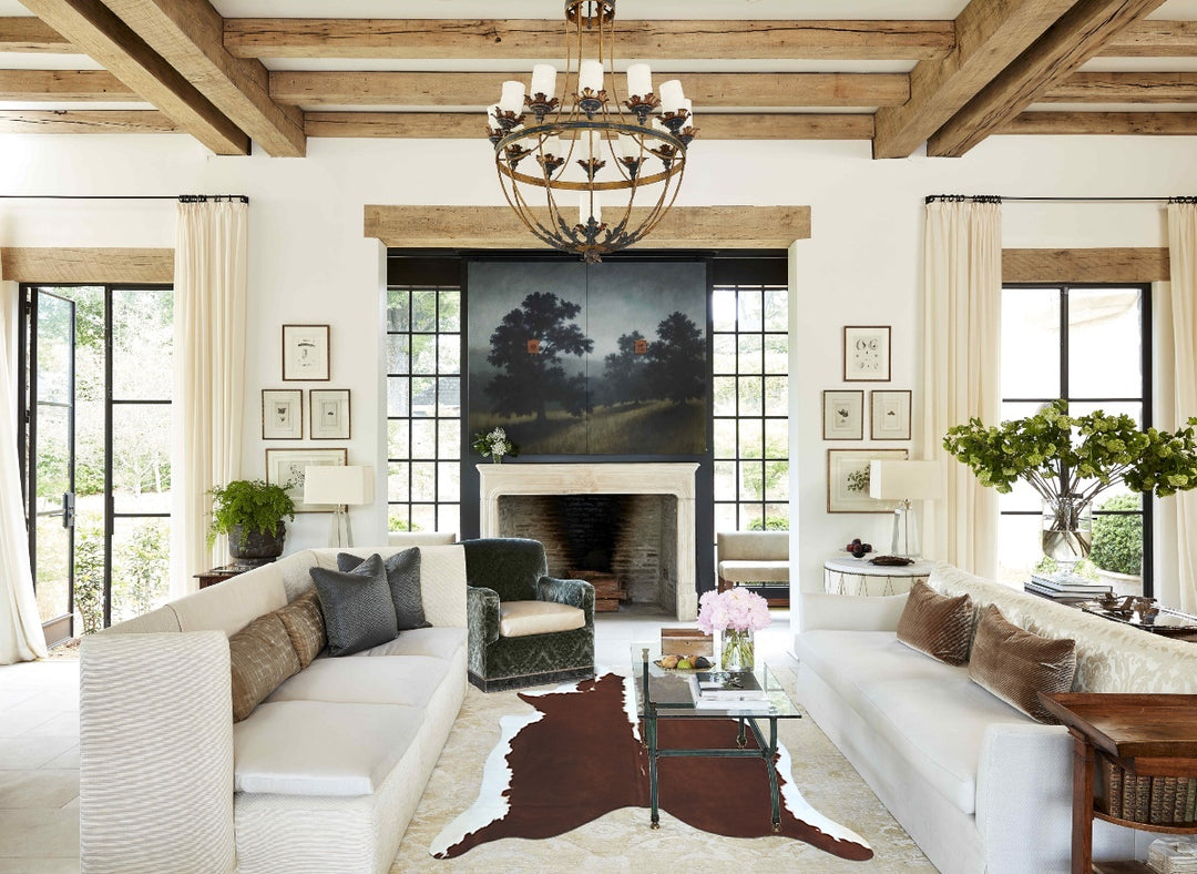 Hereford XX-Large Brazilian Cowhide Rug 7'6"H x 6'8"W #B12577 by Hudso