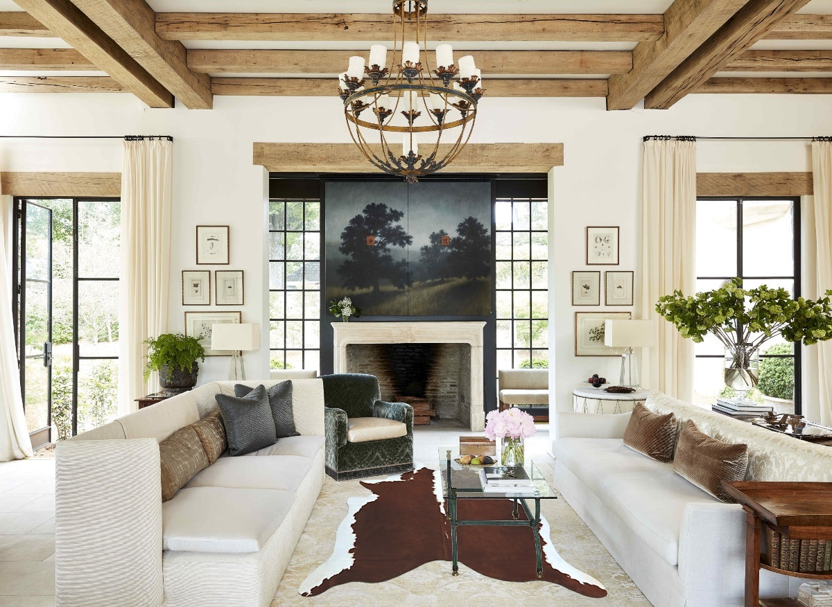 Hereford XX-Large Brazilian Cowhide Rug 7'6"H x 6'8"W #B12577 by Hudson Hides