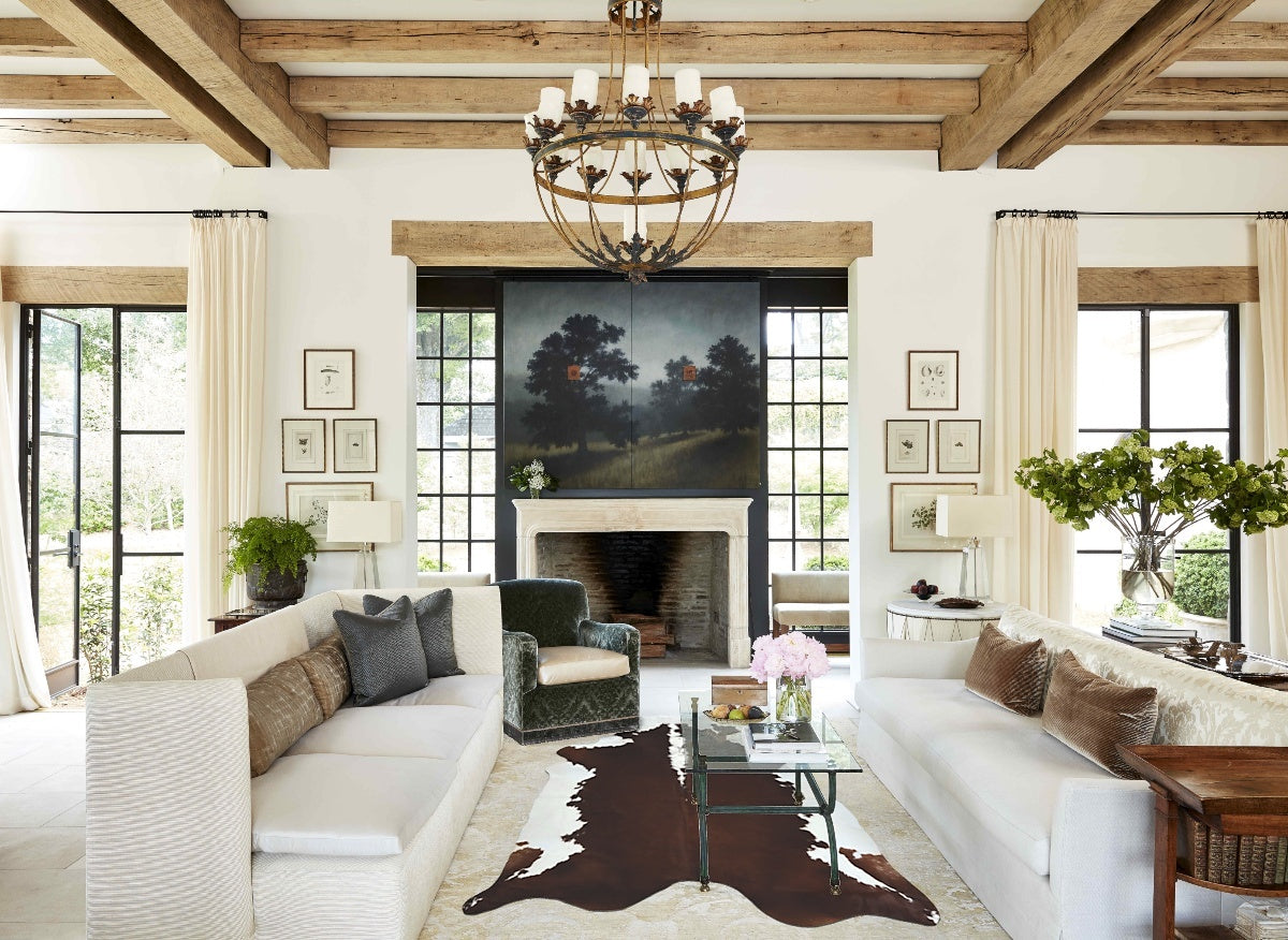 Hereford XX-Large Brazilian Cowhide Rug 8'5"H x 7'4"W #B12580 by Hudson Hides