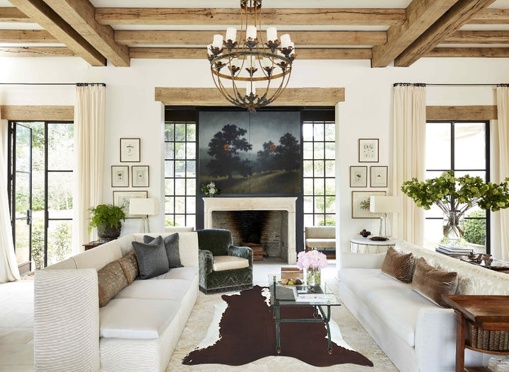 Hereford XX-Large Brazilian Cowhide Rug 8'3"H x 7'7"W #B12581 by Hudson Hides