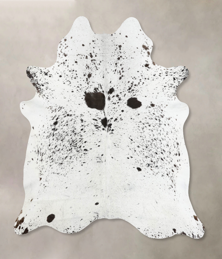 Salt and Pepper Black X-Large Brazilian Cowhide Rug 7'0"H x 6'2"W #B12587 by Hudson Hides