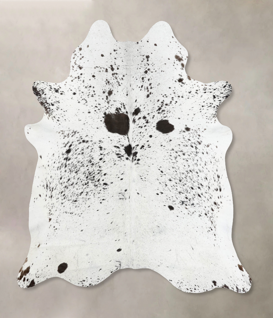 Salt and Pepper Black X-Large Brazilian Cowhide Rug 7'0"H x 6'2"W #B12587 by Hudson Hides