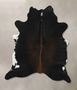 Chocolate and White X-Large Brazilian Cowhide Rug 7'1"H x 5'11"W #B12590 by Hudson Hides