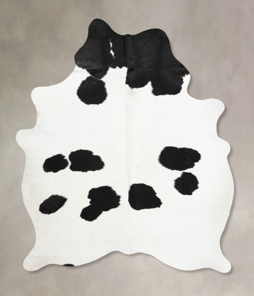 Black and White X-Large Brazilian Cowhide Rug 7'7"H x 5'9"W #B12596 by Hudson Hides