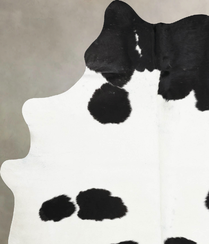 Black and White X-Large Brazilian Cowhide Rug 7'7"H x 5'9"W #B12596 by Hudson Hides