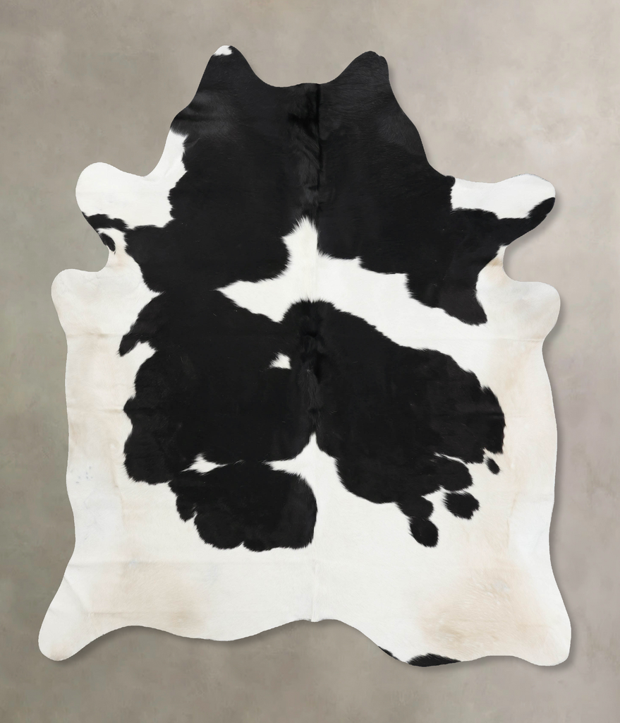 Black and White XX-Large Brazilian Cowhide Rug 7'8"H x 6'6"W #B12599 by Hudson Hides