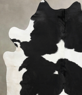 Black and White XX-Large Brazilian Cowhide Rug 7'8"H x 6'6"W #B12599 by Hudson Hides