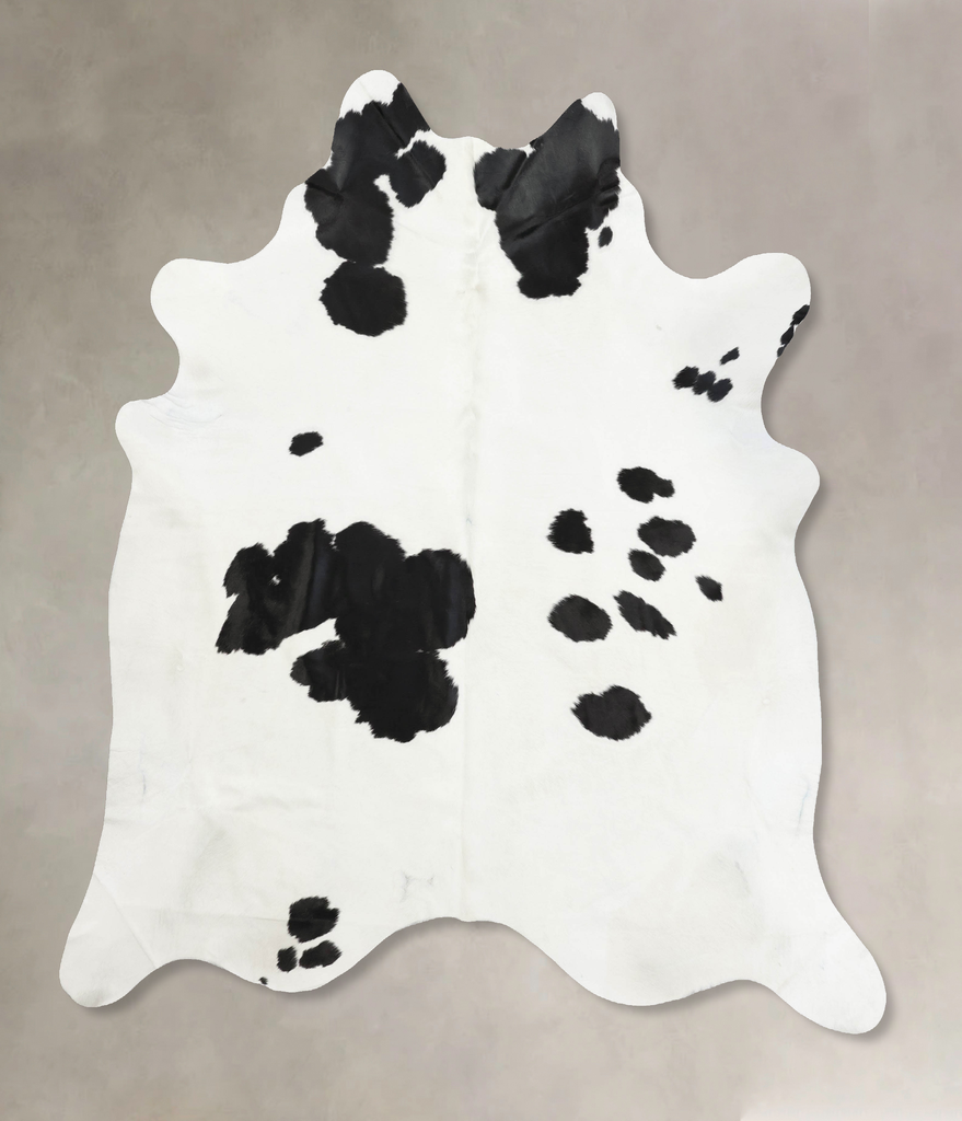 Black and White XX-Large Brazilian Cowhide Rug 8'2"H x 7'1"W #B12602 by Hudson Hides