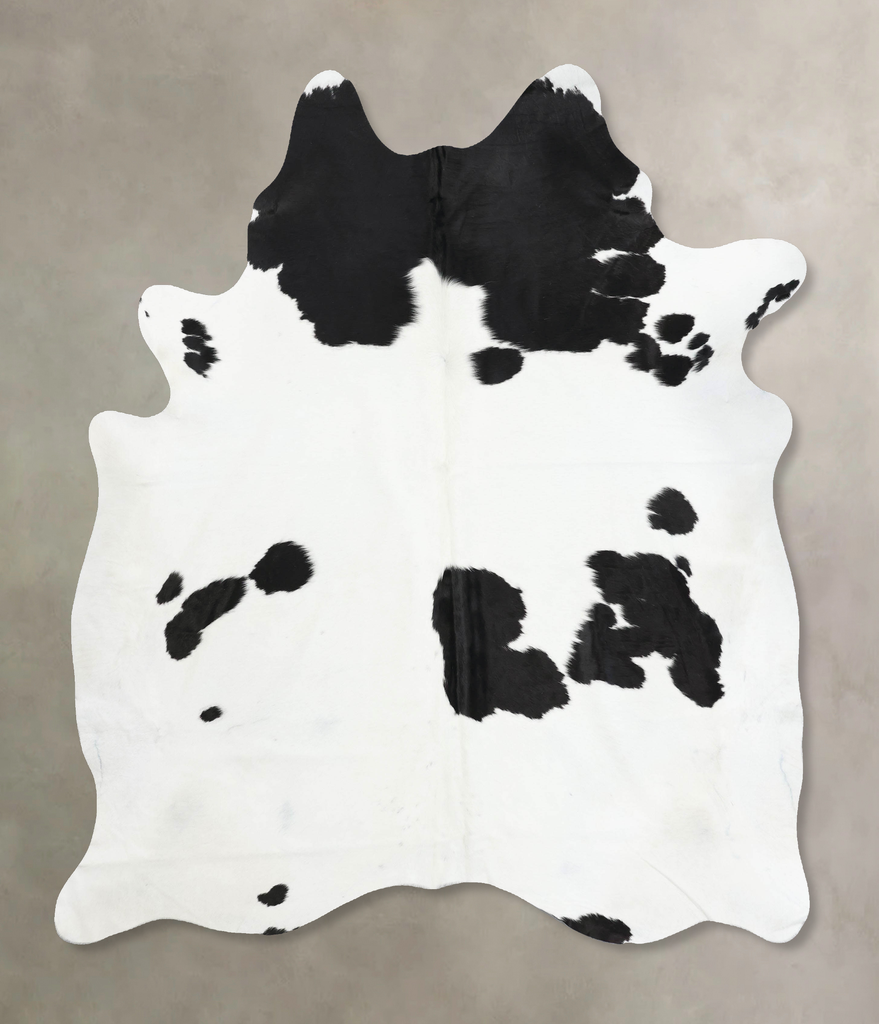 Black and White XX-Large Brazilian Cowhide Rug 8'1"H x 6'6"W #B12607 by Hudson Hides