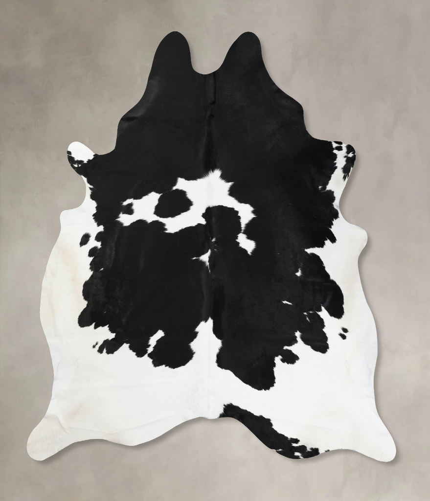 Black and White XX-Large Brazilian Cowhide Rug 8'8"H x 7'8"W #B12609 by Hudson Hides