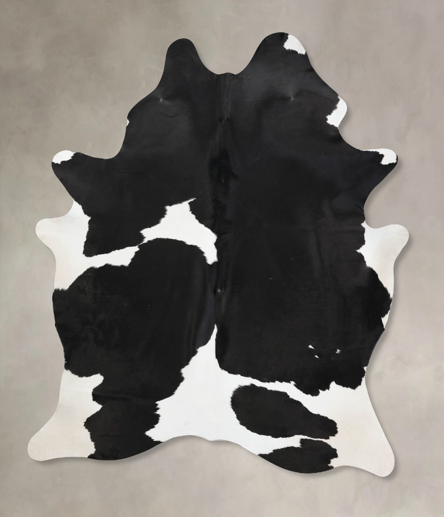 Black and White X-Large Brazilian Cowhide Rug 8'0"H x 6'2"W #B12613 by Hudson Hides