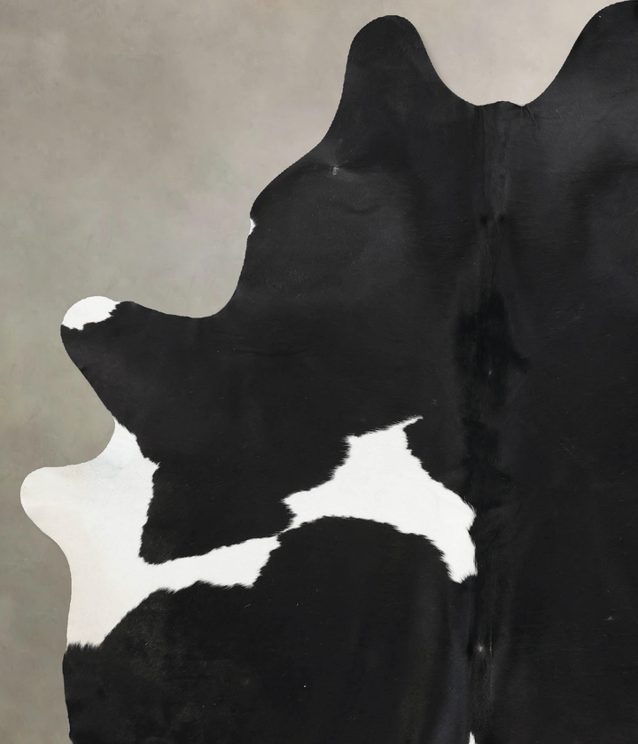 Black and White X-Large Brazilian Cowhide Rug 8'0"H x 6'2"W #B12613 by Hudson Hides