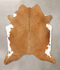 Brown and White Regular XX-Large Brazilian Cowhide Rug 7'3