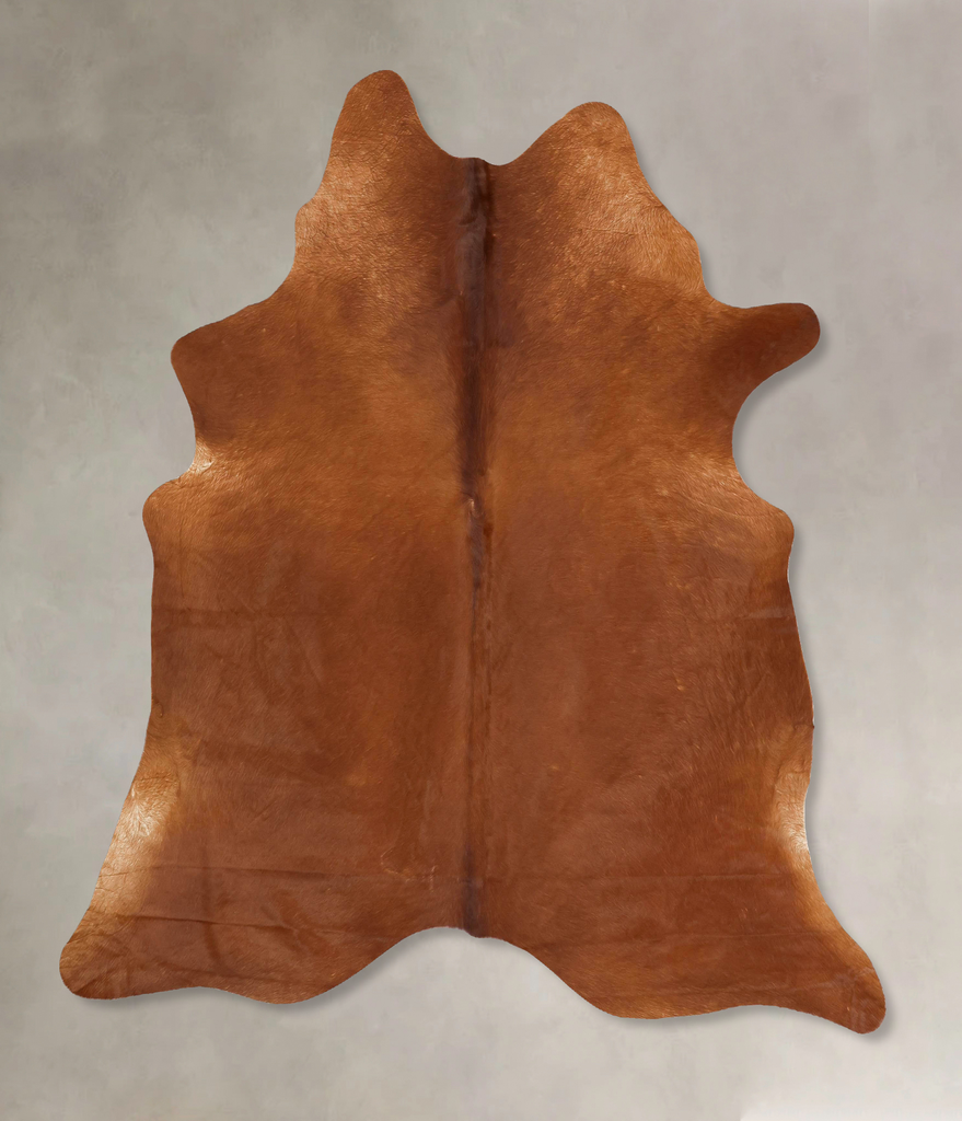 Solid Brown XX-Large Brazilian Cowhide Rug 7'6"H x 6'8"W #B12619 by Hudson Hides