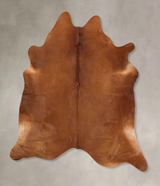 Solid Brown X-Large Brazilian Cowhide Rug 7'4"H x 6'7"W #B12624 by Hudson Hides