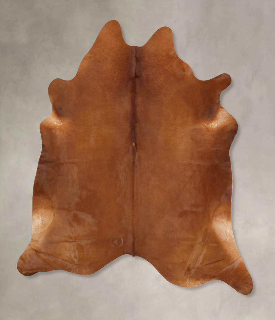 Solid Brown X-Large Brazilian Cowhide Rug 7'4"H x 6'7"W #B12624 by Hudson Hides