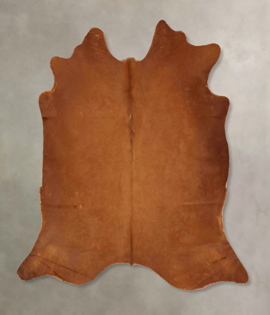 Solid Brown X-Large Brazilian Cowhide Rug 6'11"H x 6'10"W #B12627 by Hudson Hides
