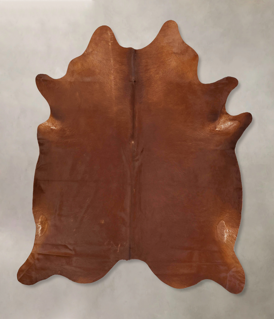 Solid Brown XX-Large Brazilian Cowhide Rug 7'9"H x 6'11"W #B12631 by Hudson Hides