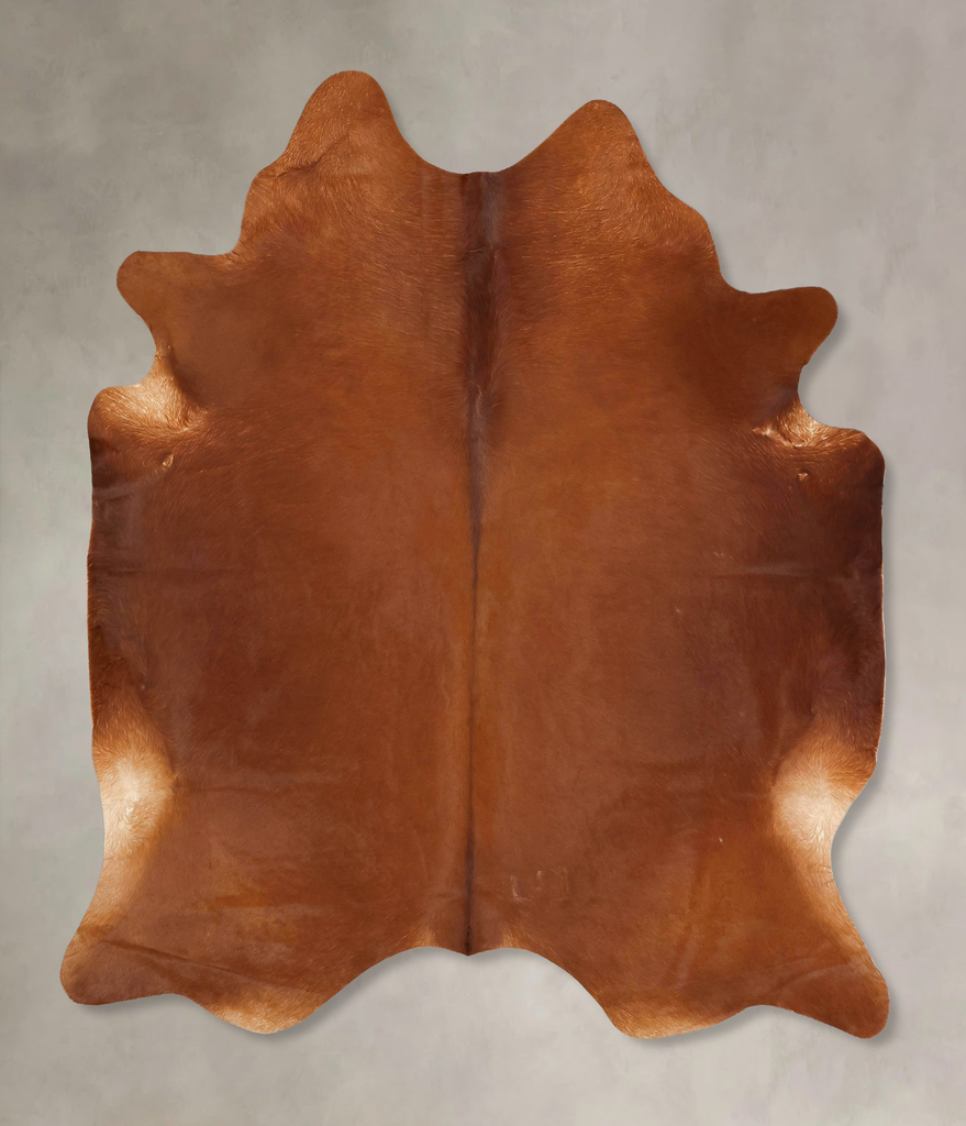 Solid Brown X-Large Brazilian Cowhide Rug 7'4"H x 6'4"W #B12633 by Hudson Hides