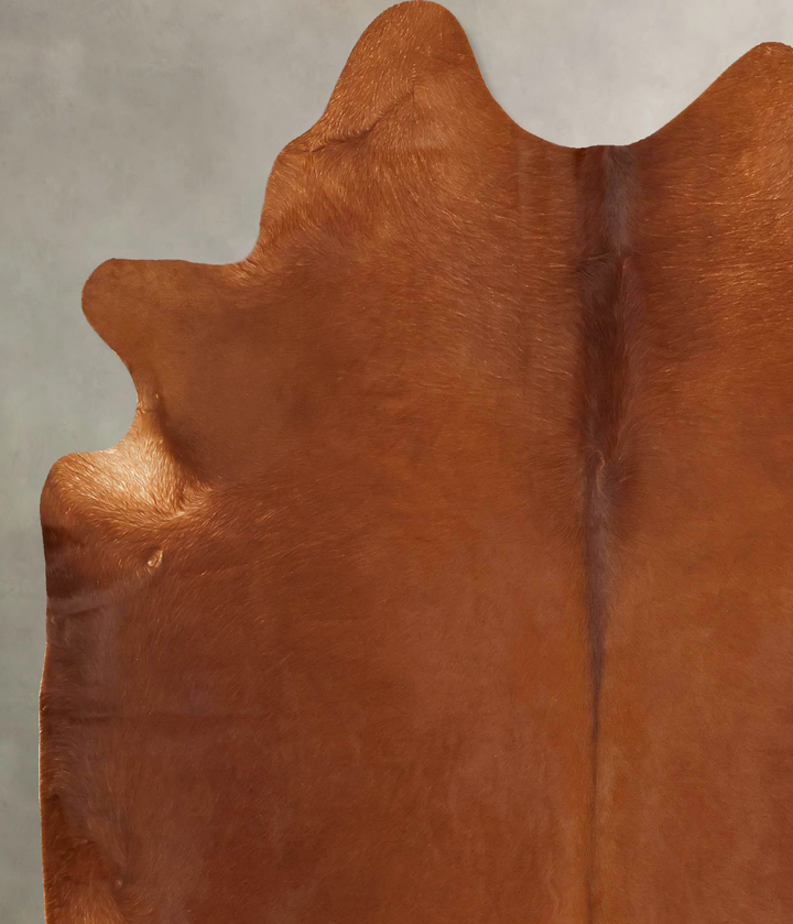 Solid Brown X-Large Brazilian Cowhide Rug 7'4"H x 6'4"W #B12633 by Hudson Hides